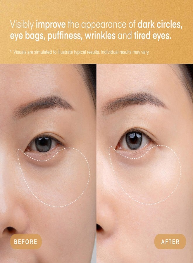 تيريز آند أونر لصقات تيريز آند هونور الذهبية عيار 24 قيراطًا مع الريتينول للعين - 60 قناعًا كوريًا من الهيدروجيل للعين مع ببتيد الكولاجين للتجاعيد والهالات السوداء وانتفاخ العينين، لإضفاء النضارة والشد - للعناية الذاتية، هدايا للنساء والرجال - Image 5